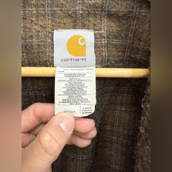 Carhartt Detroit Jacket Blanket Lined Chestnut Brown J97 CHT Size XL (Fits L) - Picture 4 of 6